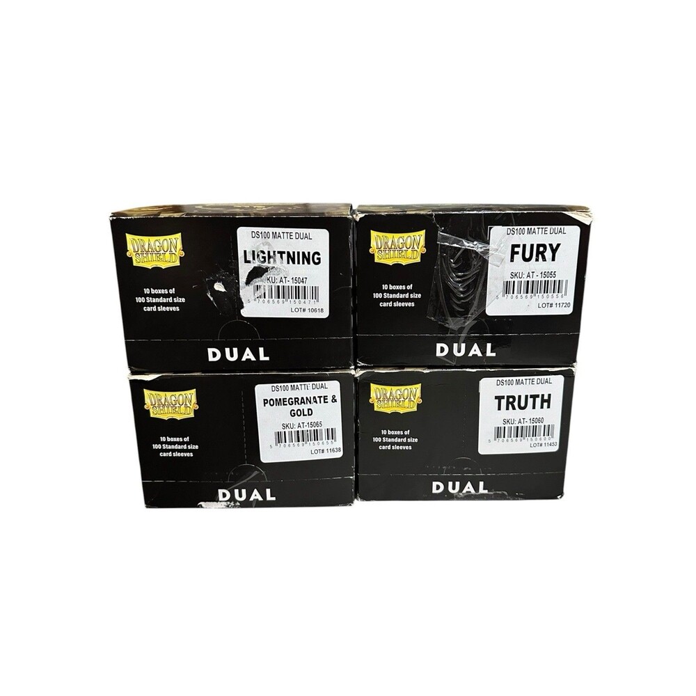 4 Case Lot dragon shield card sleeves:Fury,Truth, Lighting,Pomegranate Gold Read